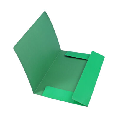 Paper file folder with elastic band closure